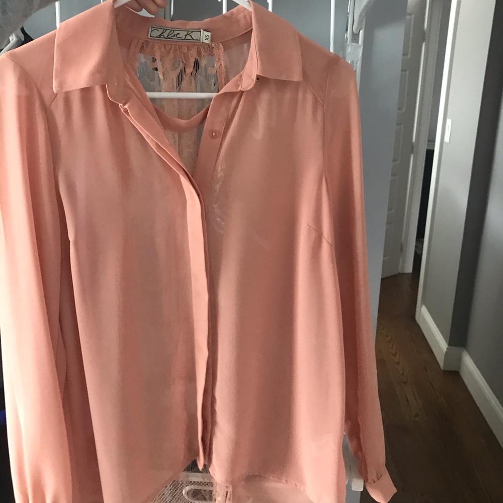 Salmon pink blouse